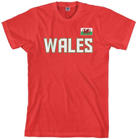 Wales National Team Mens T Shirt Welsh Flag European United Kingdom