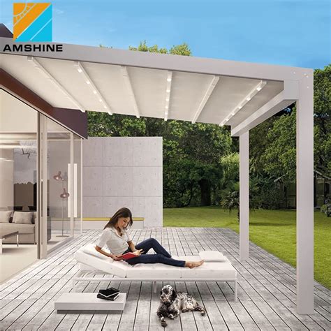 Customized Outdoor Wall Mounted Sunscreen Waterproof Aluminum Pergola Outdoor Sliding And