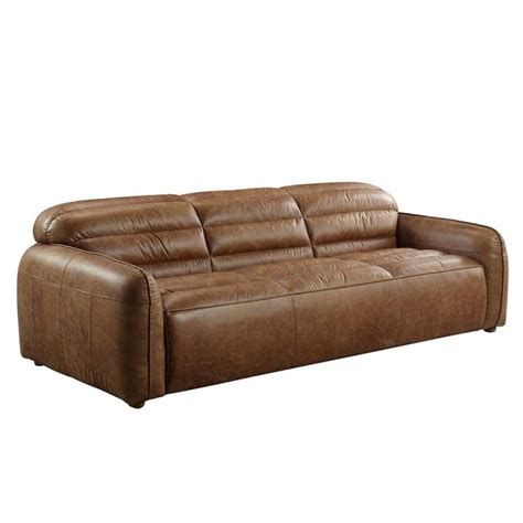 Top Grain Leather Sofa In Cocoa Finish Oc Homestyle Furniture