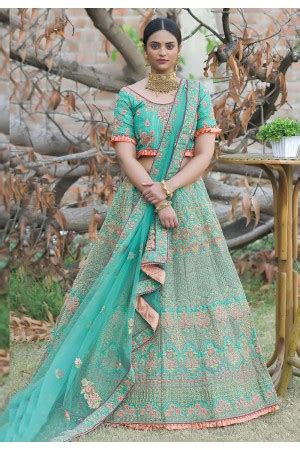 Peach Pashmina Embroidered Lehenga Choli 1126