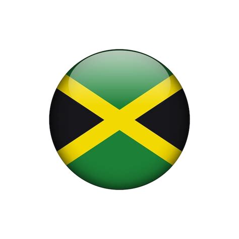 Premium Vector Jamaica Flag Circle Button Vector Template