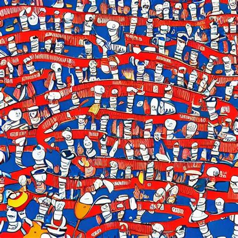 Wheres Waldo Cartoon By Martin Hanford High Stable Diffusion