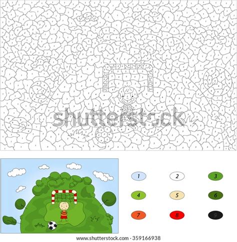 Color By Number Educational Game Kids Stock Illustration 359166938 ...