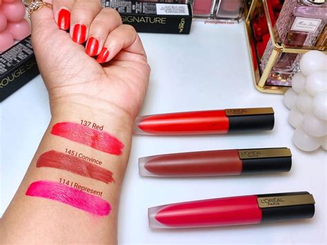 Loreal Paris Rouge Signature Matte Liquid Lipstick Review Glossnglitters