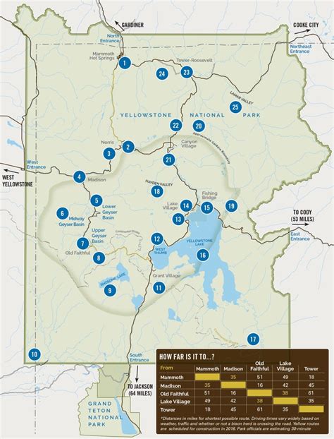 A Quick Overview Map of Yellowstone National Park