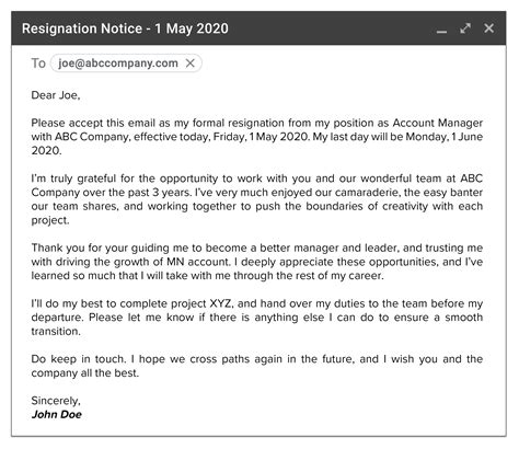 How To Write A Resignation Letters Templates For Singapore