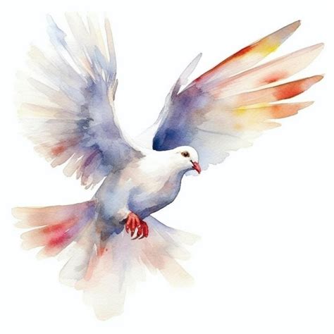 Premium Ai Image Illustration Of Pentecost Holy Spirit Dove Hand Drawn Peace Dove Watercolor