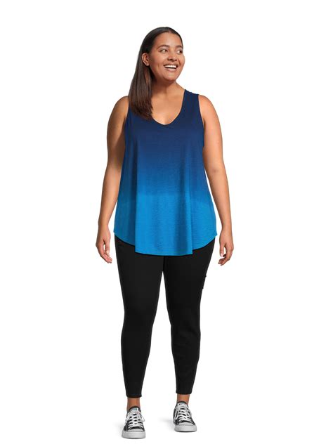 Terra And Sky Womens Plus Size Cotton Twist Back Sleeveless Top Sizes