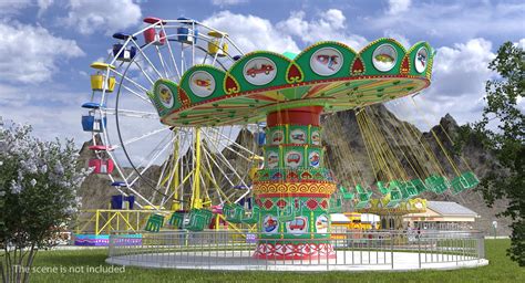 Carnival Swing Ride 3d Model 99 3ds Blend C4d Fbx Ma Obj Max