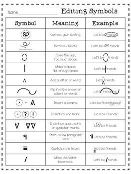 Editing Symbols Reference Page Worksheets Library