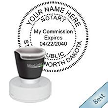 North Dakota Notary Pre Inked Round Stamp Ships Next Day Free Shipping