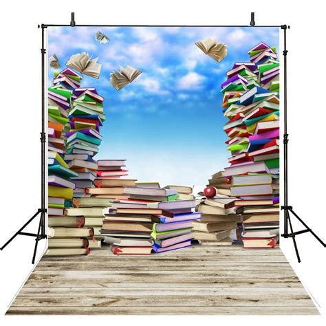 School Backdrops Kids Photography Backgrounds Books 6x9 Vinyl Photo