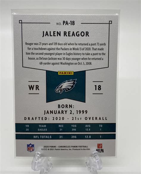 Jalen Reagor 2020 Panini Chronicles Football Teal RC PA 18 Rookie