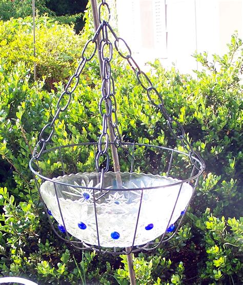 Shabby Chic Hanging Bird Bath Repurpose That Old Glass Bowl Add Few