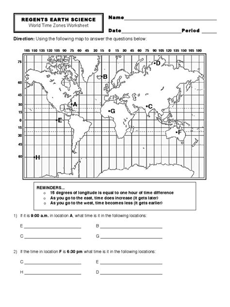 What Are Time Zones Worksheet Worksheets Library