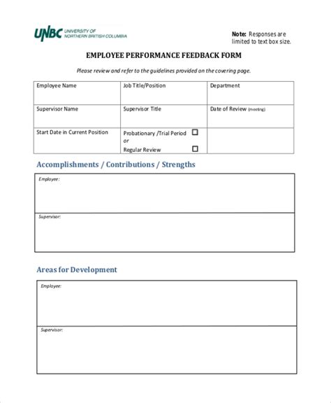 Employee Feedback Form Word - Printable Forms