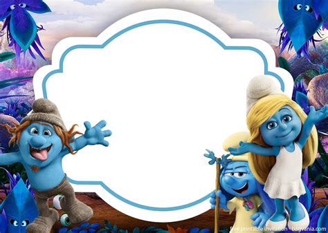 The Smurfs Free Printable Invitations Or Photo Frames Artofit