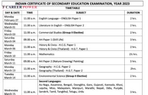 Icse Class Th Date Sheet Out Check Complete Time Table