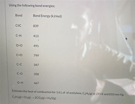 Solved Using The Following Bond Energies Bond Bond Energy