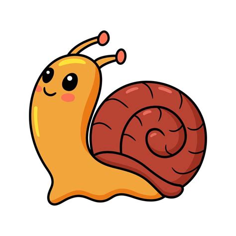 Lindo Personaje De Dibujos Animados De Caracol Pequeño 12750674 Vector