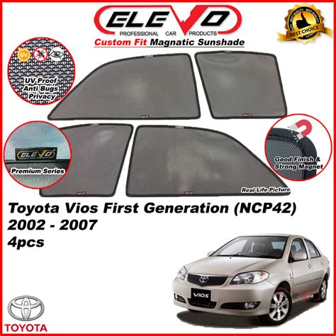 ELEVO Toyota Vios NCP42 2002 To 2007 Magnetic Custom Fit Sunshade