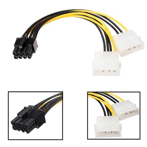 Dual Pin Molex Ide To Pin Pci Express Power Cable Pci E Adapter