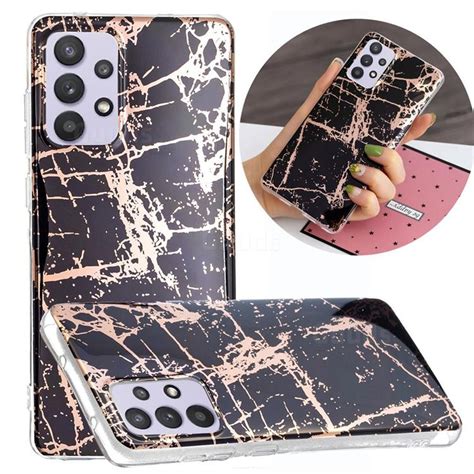 Black Galvanized Rose Gold Marble Phone Back Cover For Samsung Galaxy A32 5g Galaxy A32 5g