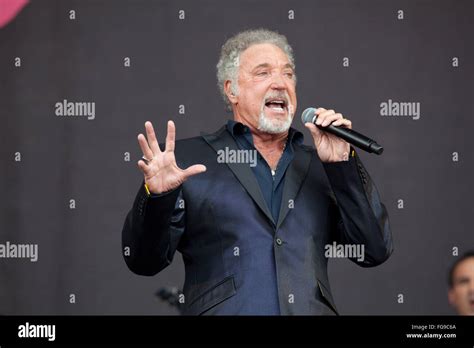 Sir Tom Jones Performing On The Pyramid Stage Glastonbury Festival