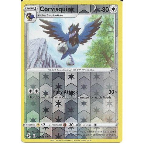 Pokemon Trading Card Game Corvisquire Reverse Holo Swsh