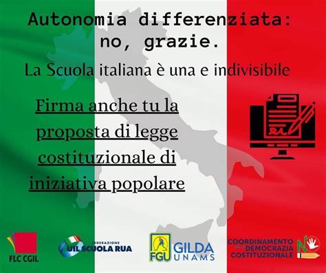 Autonomia Differenziata Raccolta Firme Per Legge Costituzionale Di