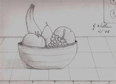 Fruit Bowl Sketch at PaintingValley.com | Explore collection of Fruit ...