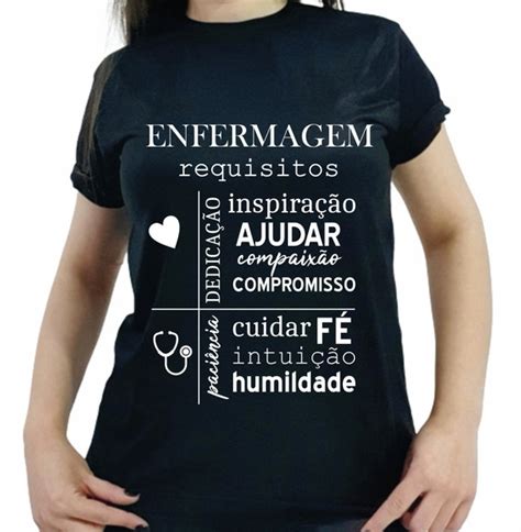 Camiseta Preta Enfermagem Elo Produtos Especiais