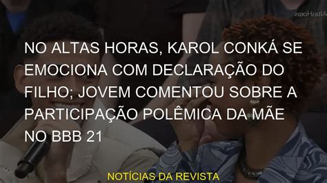 Em Altas Horas Karol Conká é movido pela declaração de seu filho O