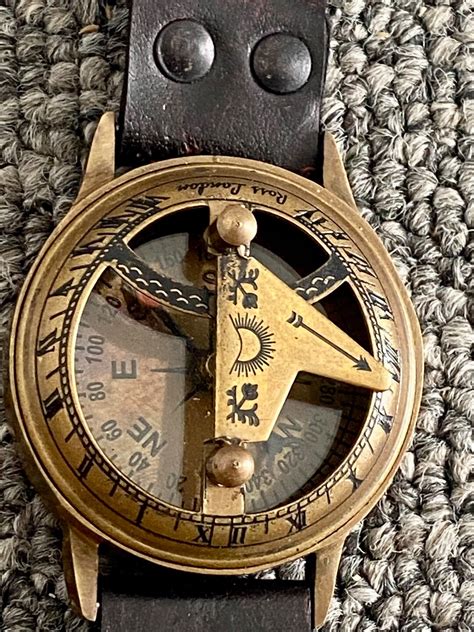 Nautical Brass Sundial Compass Vintage Wrist Watch T Uk Stock Uk Seller Etsy