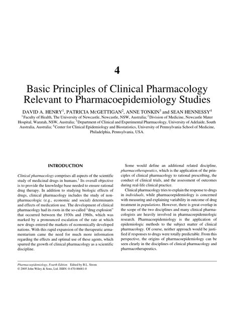 Pdf Basic Principles Of Clinical Pharmacology Relevant To