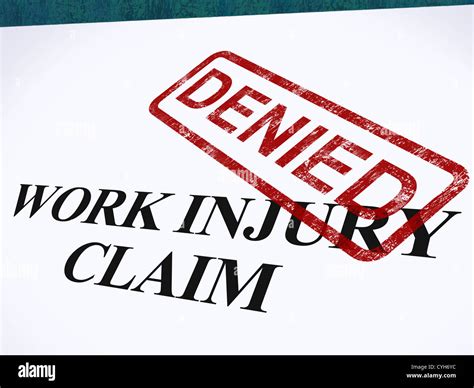 Work Injury Claim Denied Showing Medical Expenses Refused Stock Photo