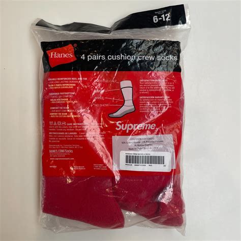 Name: Supreme Hanes Socks Red Size:... - Depop