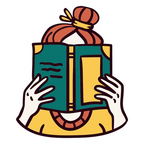 Menina lendo livro ilustração Baixar PNG SVG Transparente