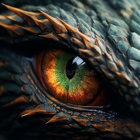 Ai Generated Illustration Of Close Up Image Of A Dragon S Eye