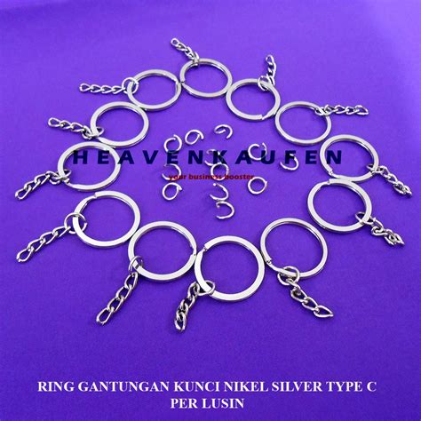 Jual Ring Gantungan Kunci Type C Warna Nikel Silver Model Rantai Harga