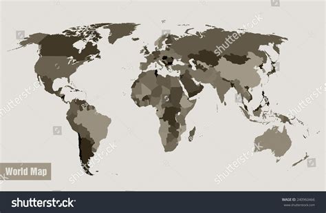 Vector Map World Divided By Country Stock Vector (Royalty Free) 240960466 | Shutterstock