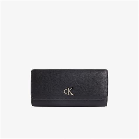 Calvin Klein Minimal Monogram Longfold Kadın Siyah Cüzdan Kadin Çanta