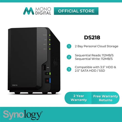 Synology Ds218 Nas Diskstation 2 Bay Nas Quad Core Processor For Office And Home Users External