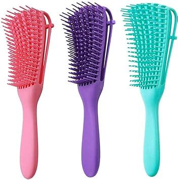 ZHOUHON 3 Pièces Brosse Démêlante Brosse à Cheveux Crépus Brosse