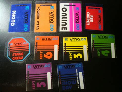 9 ORIGINAL MTV VMA AWARDS 2000 BACKSTAGE PASS LOT | #4205969066