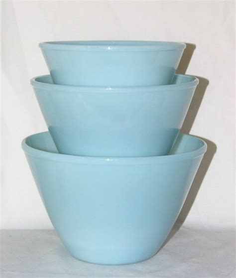 Set 3 Fire King Turquoise Blue Splash Proof Nesting Bowls | eBay | Nesting bowls, Bowl, Fire king