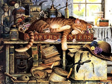 Art Of Charles Wysocki He Loved Painting Cats Cat Art Whimsical