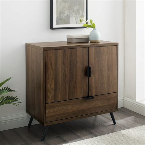 Dark Walnut 2 Door 1 Drawer 30 Inch Accent Cabinet By Manor Park