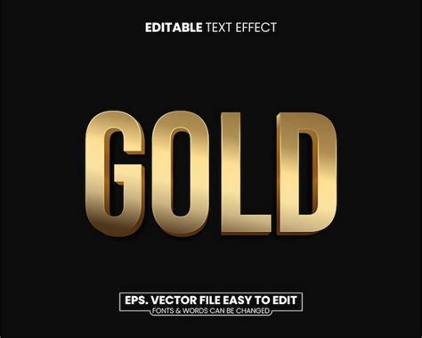 Premium Vector 3d Gold Text Effect