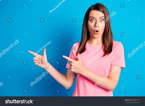 photo portrait amazed shocked girl staring stock photo